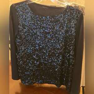 New Years Eve Gorgeous holiday top navy blue sequin. Great for parties